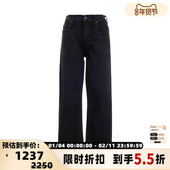 银泰百货精品 MOTHER 春秋女士休闲黑色微喇牛仔裤 301574