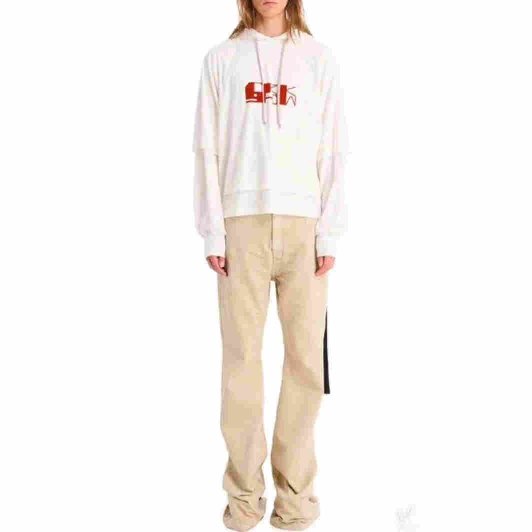 RICK OWENS 春夏款男女款印花连帽宽松卫衣银泰百货精品 301596