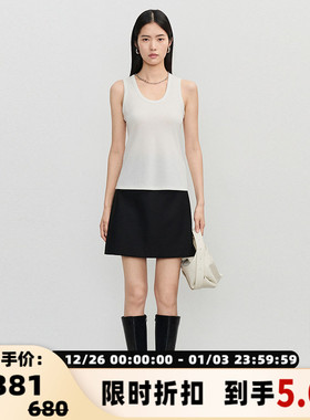 CONCISE-WHITE简白 24胶囊系列女士A字短半裙银泰百货301257