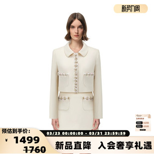 女士手工贴钻织带小香风短外套银泰 SHRO 新款 26春季 301469 ENRO