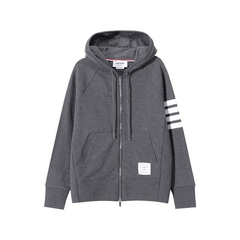 Thom Browne 秋冬男士四条纹连帽拉链卫衣运动衫银泰百货 300095