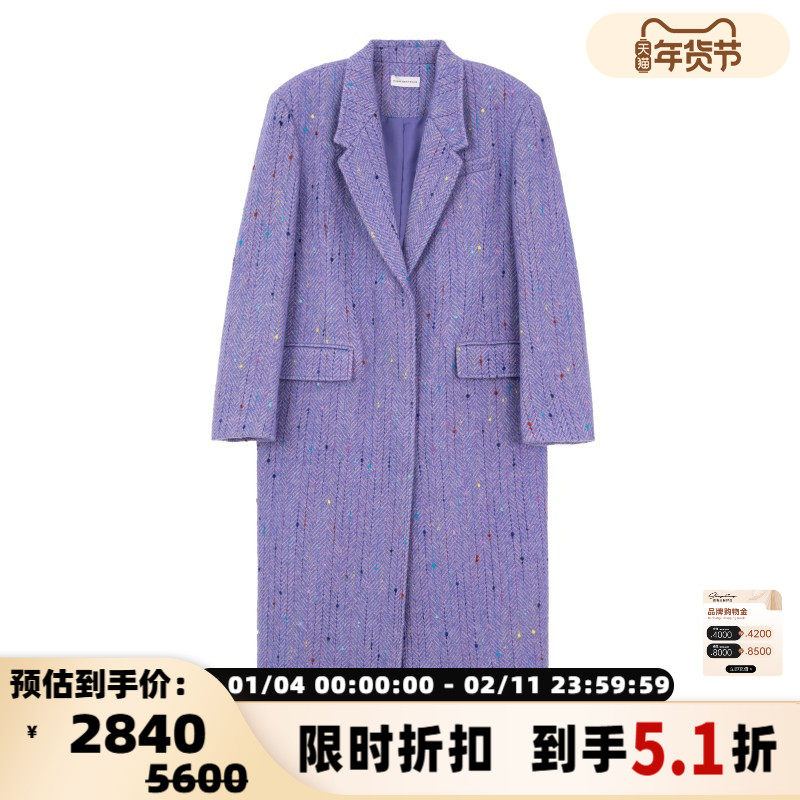 SHORT SENTENCE/短句女士秋冬单排扣中长款大衣银泰百货301574,女装/女士精品,毛呢外套,淘宝优惠券,粉丝福利购,淘宝优惠卷