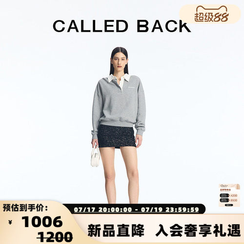 CALLED BACK  女士POLO领学院风减龄宽松休闲套头卫衣银泰 301363