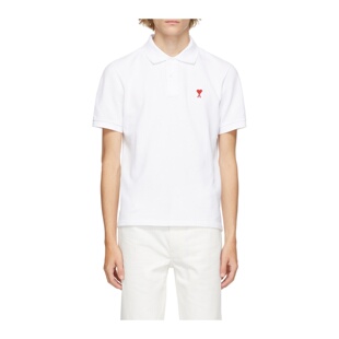 AMI 26春夏新款男士经典爱心刺绣通勤纯棉短袖POLO衫银泰百货精品