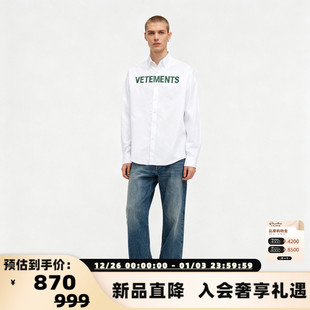 银泰百货 VETEMENTS25秋冬款 衬衫 印花LOGO休闲长袖 301446 男女款