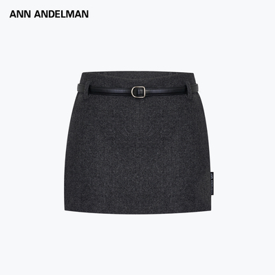 ANN ANDELMAN 25秋冬新款女士腰带毛呢修身半身裙银泰百货 301286
