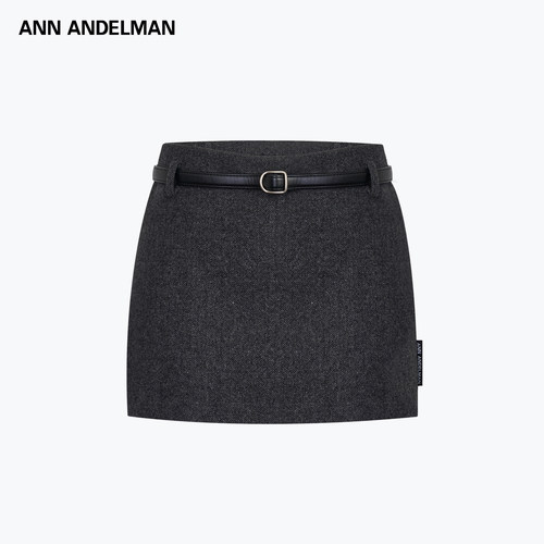ANN ANDELMAN 秋冬新款女士腰带毛呢修身半身裙银泰百货 301286