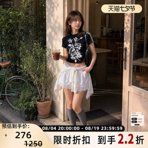 openyy女士修身半高领短袖T恤