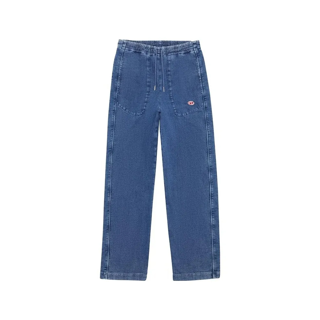 Diesel 秋冬新款男士衍缝阔腿直筒牛仔裤银泰百货精品 301596