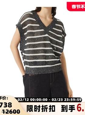 BC/Brunello Cucinelli  新款女士条纹针织背心银泰 301574
