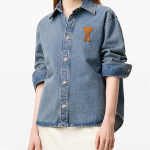 牛仔衬衫 AMI 宽松外穿爱心长袖 男士 银泰百货 26春夏新款