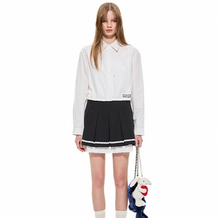 301261 女士下摆抽绳烫钻短衬衫 Alexia Sandra星河系列