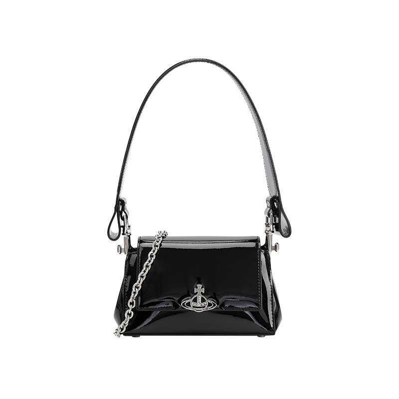 Vivienne Westwood/西太后 女士小号漆皮手提包斜挎包银泰 300217