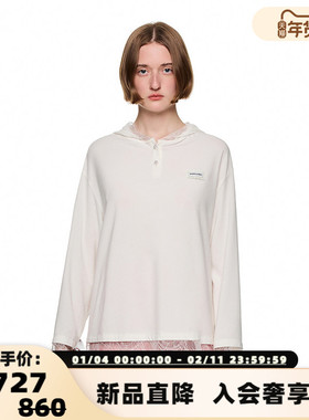 SHRO ENROEscape in ease 蕾丝拼接宽松连帽T银泰百货精品 301469