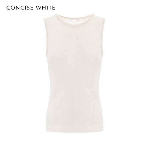 concise-white/简白26春夏新款简约百搭女无袖针织衫银泰 301257