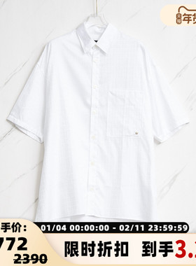 ETUDES 日常通勤男士都市字母暗纹翻领衬衣银泰百货精品 301596