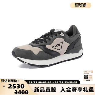 300095 休闲鞋 Armani阿玛尼EA男士 低帮拼接复古厚底运动鞋