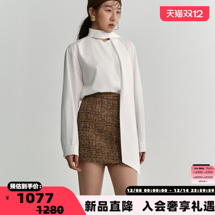 Maca Kaka 25秋冬女士Ophelia花呢短款半身裙银泰百货 301594