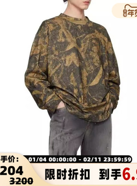 ACNE STUDIOS 秋冬新款男士迷彩长袖圆领T恤银泰百货精品 301574