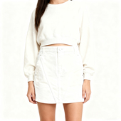 IRO街头潮流女士彩虹印花休闲牛仔裙银泰百货 301596