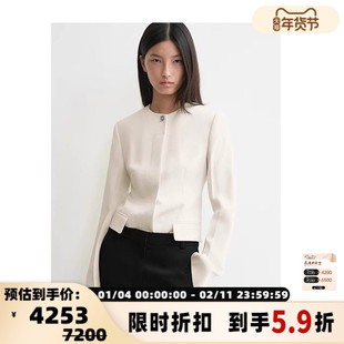 TOTEME女士白色圆领质感西装夹克外套银泰百货精品 301574