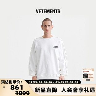 301446 纯棉刺绣印花圆领卫衣银泰百货 VETEMENTS 秋冬男女同款