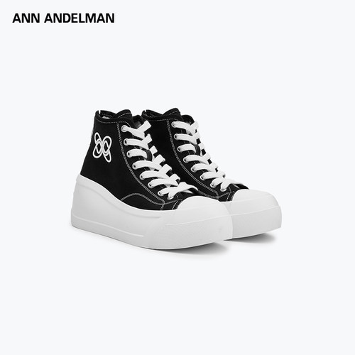 【明星同款】ANN ANDELMAN  新款厚底增高高帮帆布鞋银泰301286