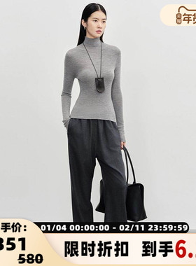 concise-white/秋冬新款女士高领打底衫银泰百货精品 301257