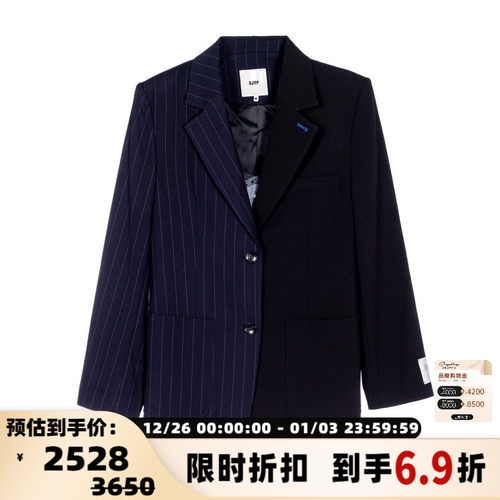 SJYP女士拼接设计小众西装夹克