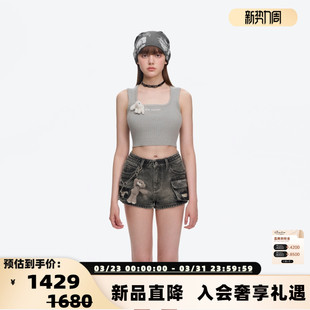 MARZO 银泰百货 早秋新款 甜辣热裤 300178 女士小熊牛仔短裤 13DE