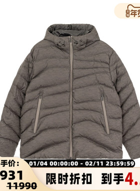 PAUL&SHARK 男士灰色纯色简约连帽羽绒服银泰百货精品 301574