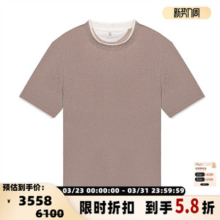 圆领T恤银泰百货精品 短袖 Cucinelli春夏男士 301574 Brunello