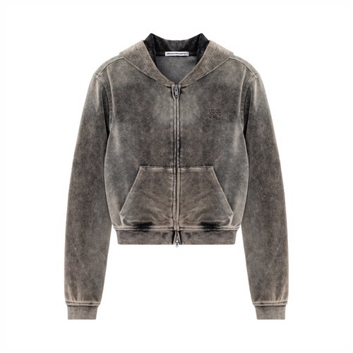 ALEXANDER WANG 春秋女士拉链连帽卫衣运动外套银泰百货 301574