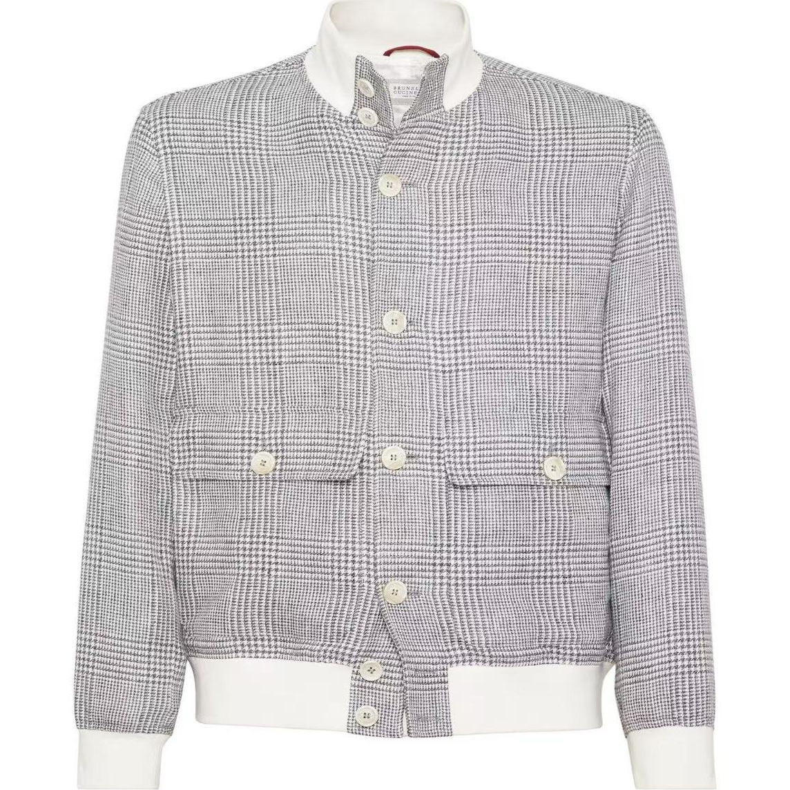 BC/Brunello Cucinelli 男士格纹高领休闲夹克银泰百货精品301596