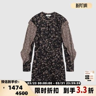 连衣裙银泰百货 ISABEL 女士碎花拼接长袖 ETOILE 301604 MARANT