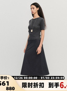 CONCISE-WHITE简白 24AW系列女士双领纯色短袖T恤银泰百货 301257