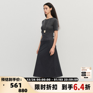 T恤银泰百货 24AW系列女士双领纯色短袖 301257 WHITE简白 CONCISE