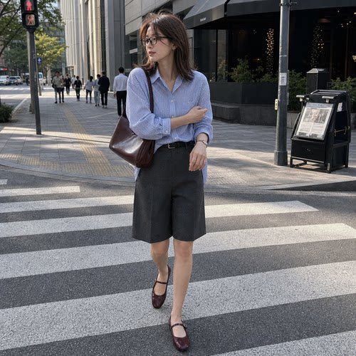 新款女士直筒短裤五分裤