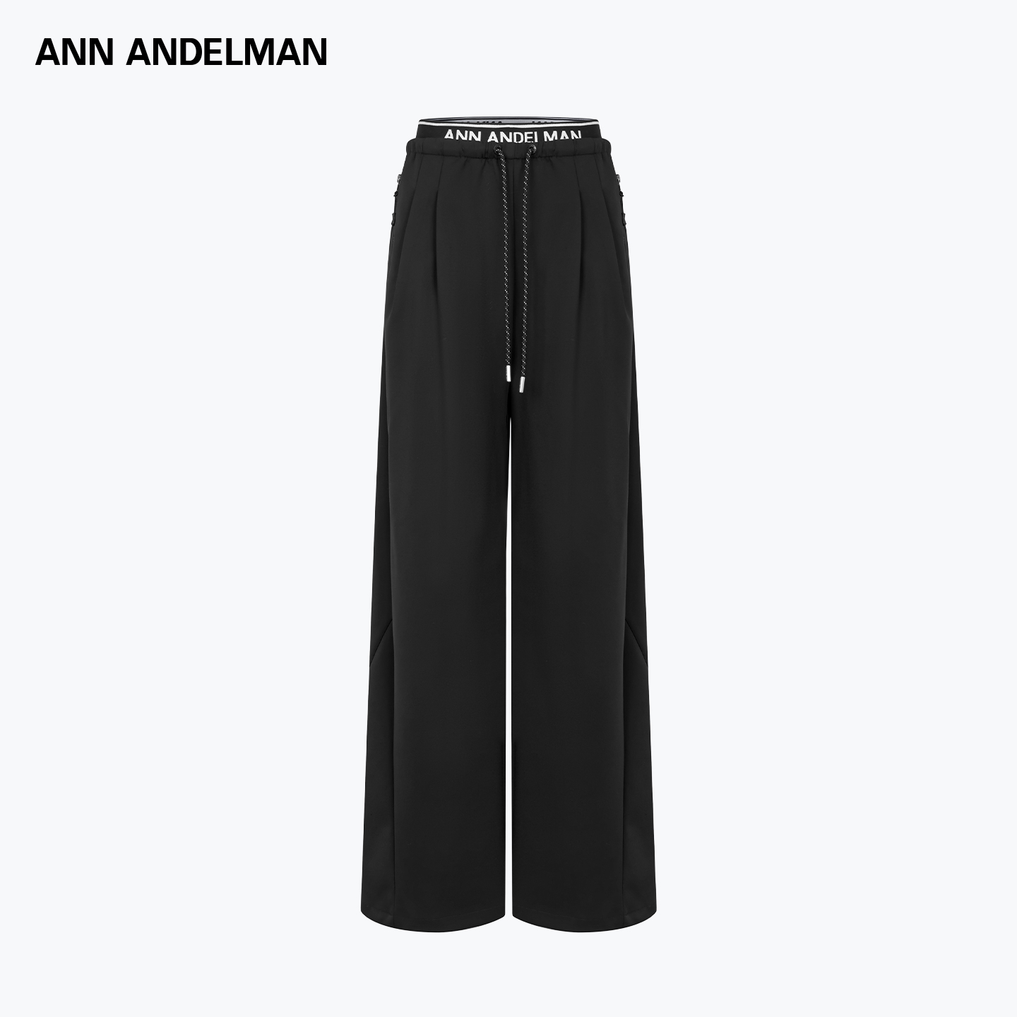 ANN ANDELMAN  25秋冬女士双腰头宽松直筒抽绳休闲裤银泰 301286