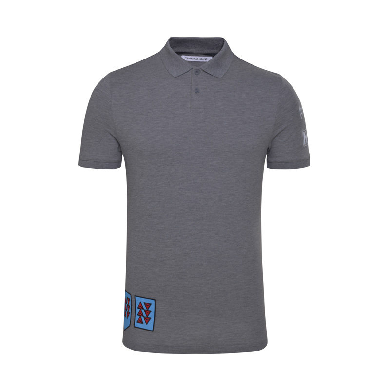 CALVIN KLEIN 撞色印花男士短袖棉POLO衫 189303