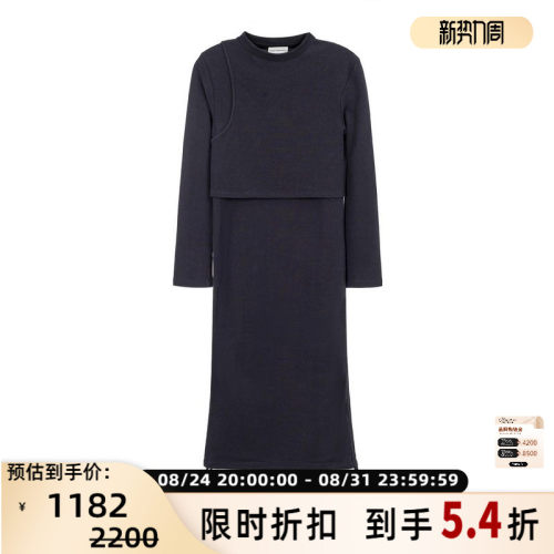SHORT SENTENCE 女士简约显瘦解构拼接圆领连衣裙银泰百货 301604