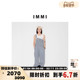设计师品牌 300124 水洗产品 IMMI 女士条纹牛仔宽松背带连体裤