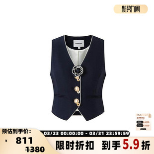 女士学院风短款 新款 EIMISMOSOL 马甲银泰301489 断码