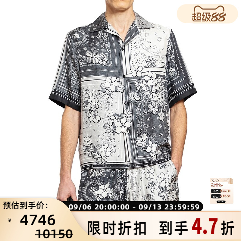AMIRI男士桑蚕丝短袖衬衫图片