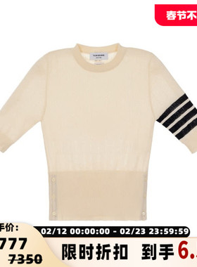 THOM BROWNE 2025春夏女士短袖圆领毛衣针织衫银泰百货 301574