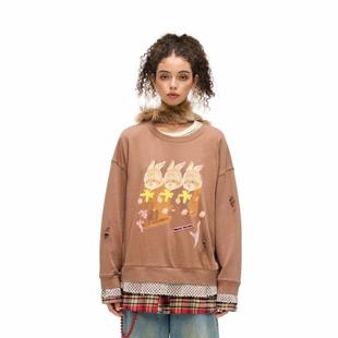 301261 24秋男女复古小兔假两件卫衣银泰百货精品 Alexia Sandra