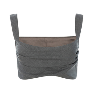 Paris 春季 深灰色羊毛气质高级感修身 褶皱胸衣吊带 Georgia