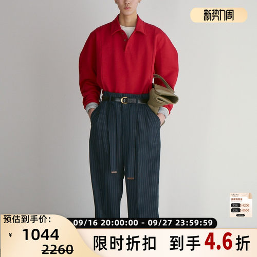 RECTO 秋冬新款女士纯色棉质POLO领后刺绣logo卫衣银泰百货