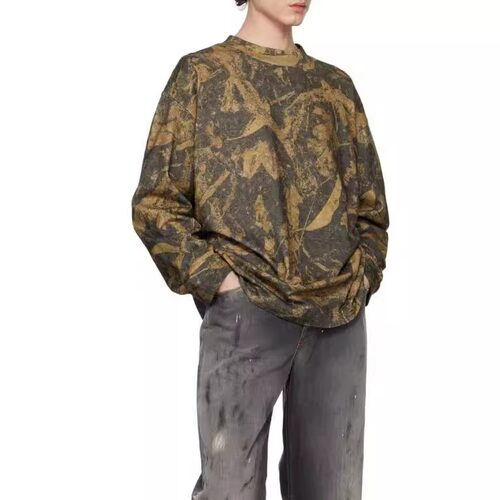 ACNE STUDIOS 秋冬新款男士迷彩长袖圆领T恤银泰百货精品 301574