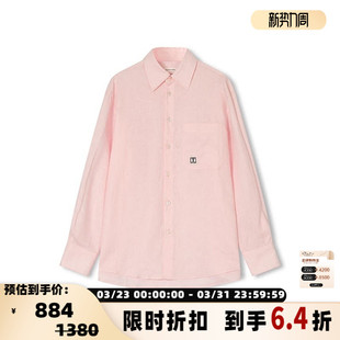 新款 简白 女士亚麻刺绣长袖 衬衫 3017 Concise 银泰百货 White